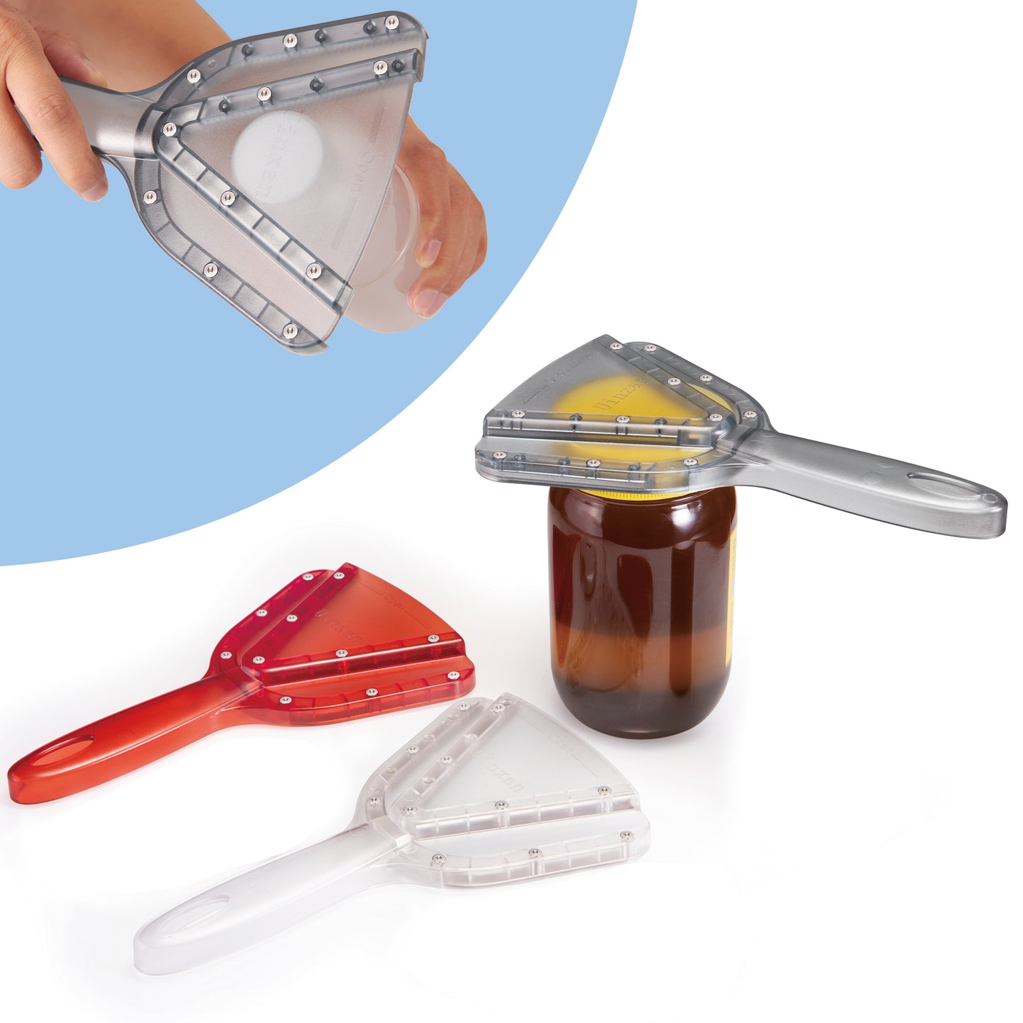 Uinxan Jar Opener for Weak Hand & Seniors with Arthritis,Easy Twist Off Bottle Caps,Patent | Unique Kitchen Gadgets, Christmas Gifts for Elderly/Women/Men(Transparent)