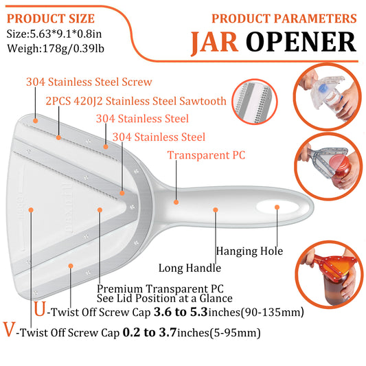 Uinxan Jar Opener for Weak Hand & Seniors with Arthritis,Easy Twist Off Bottle Caps,Patent | Unique Kitchen Gadgets, Christmas Gifts for Elderly/Women/Men(Black)