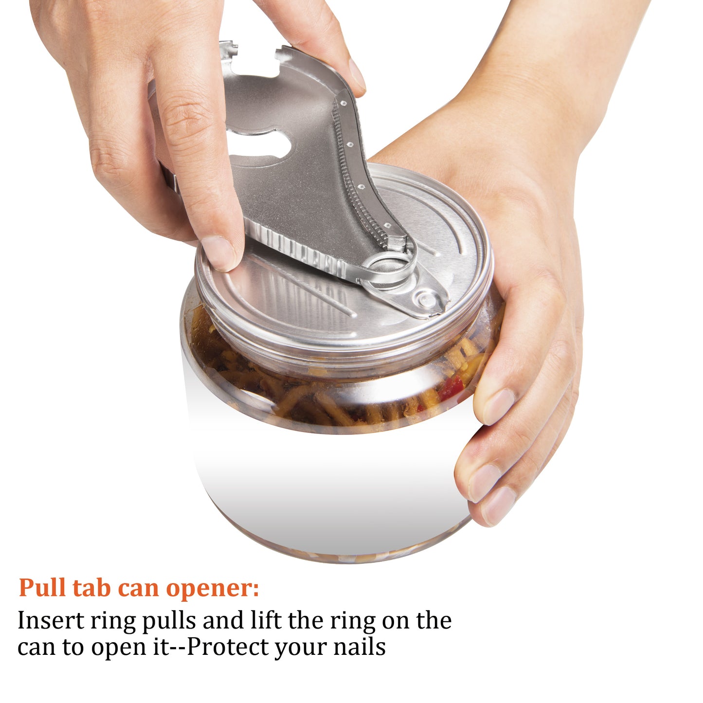 Uinxan Multifunctional Jar and Bottle Opener-Pull Tab Can Openers,Portable,Twist Off 0.6-2.7in Lids,Sealed Rings | Cap Remover Tool,Patent&Unique Gadgets for Weak Hands,Seniors,Elderly,Stainless Steel（Black）