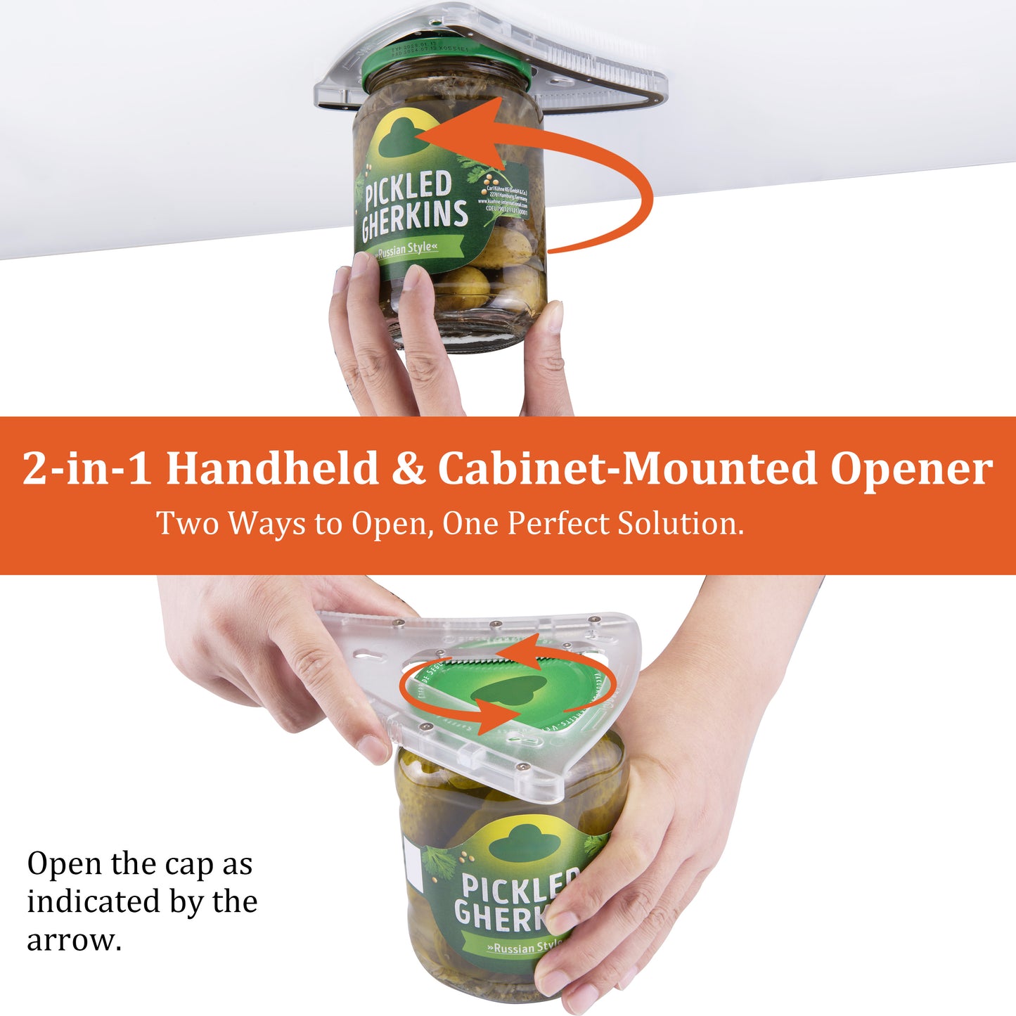 Uinxan Jar Opener for Weak Hands & Seniors with Arthritis,Handheld&Under-Shelf Twist Off Bottle Caps,One-Handed Lid Open,Patent Unique Kitchen Gadget–Christmas Gift for Elderly,Women&Men(Blue)